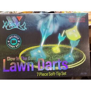 Glow in The Dark Lawn Darts Game 7 Piece Soft Tip Set by Argentos XG1126-MUI NIB